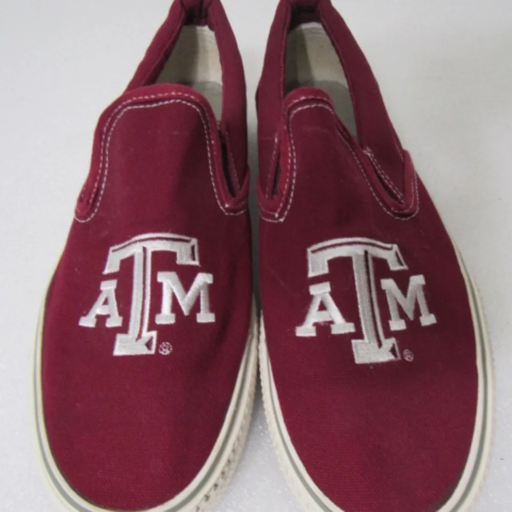 Texas A&M Aggies Slip‎ Ons Forever Collectibles Fabric Sneakers Sz Men 9.5 WM 11